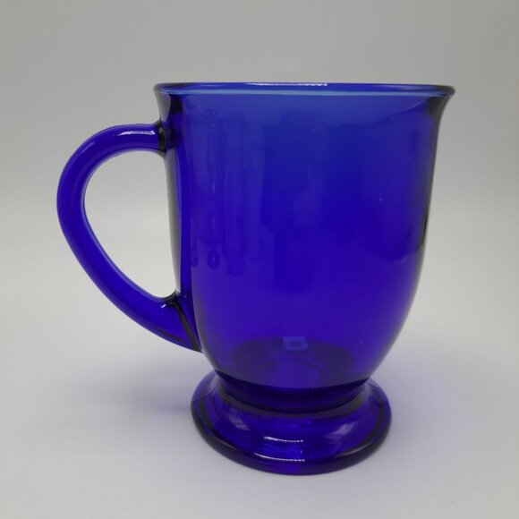 Vintage Anchor Hocking Cobalt Blue Glass Coffee Mug - Picture 4 of 12